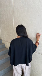 The drape top in black