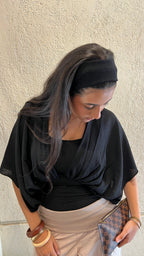 The drape top in black