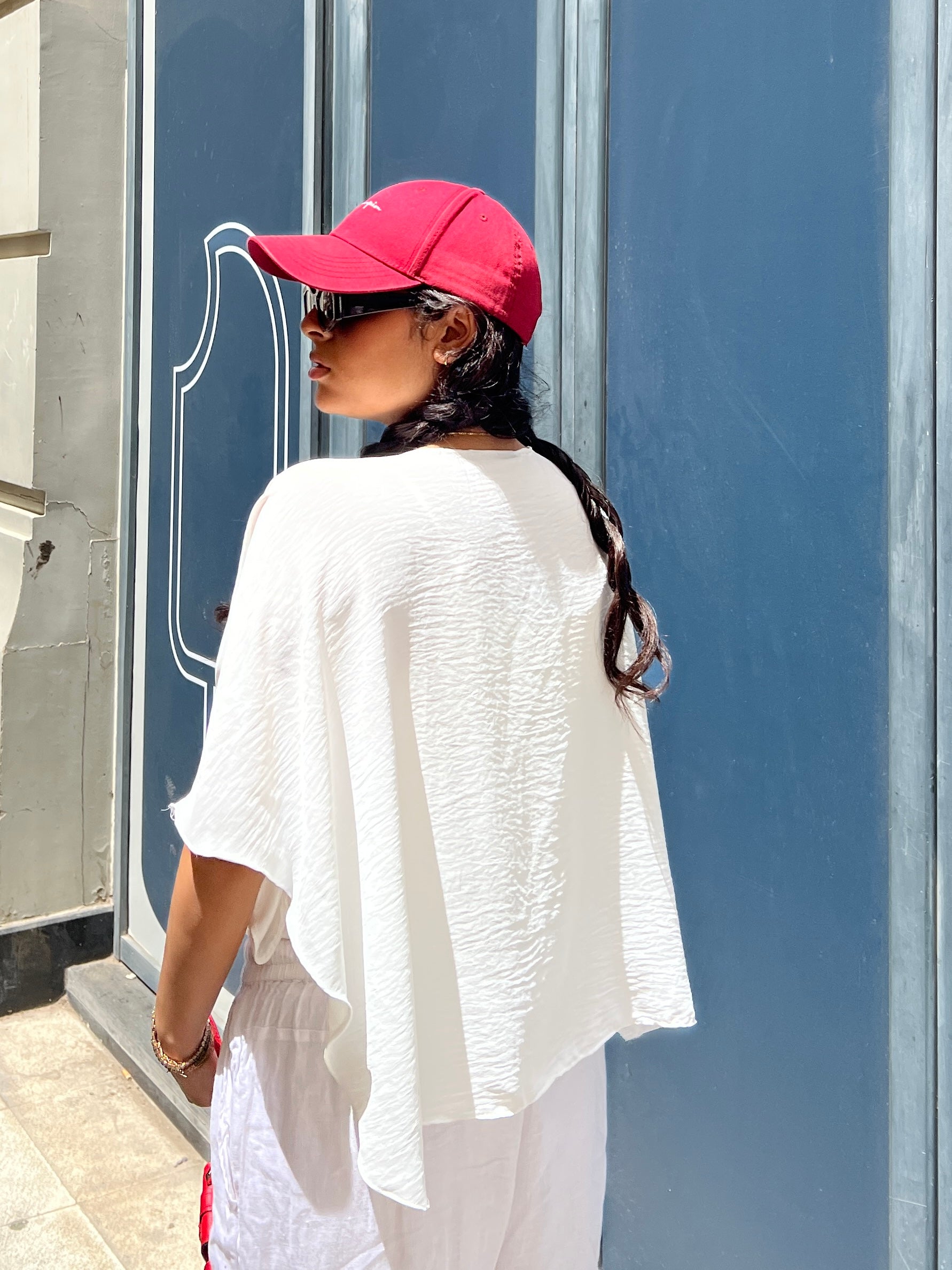 The drape top in white