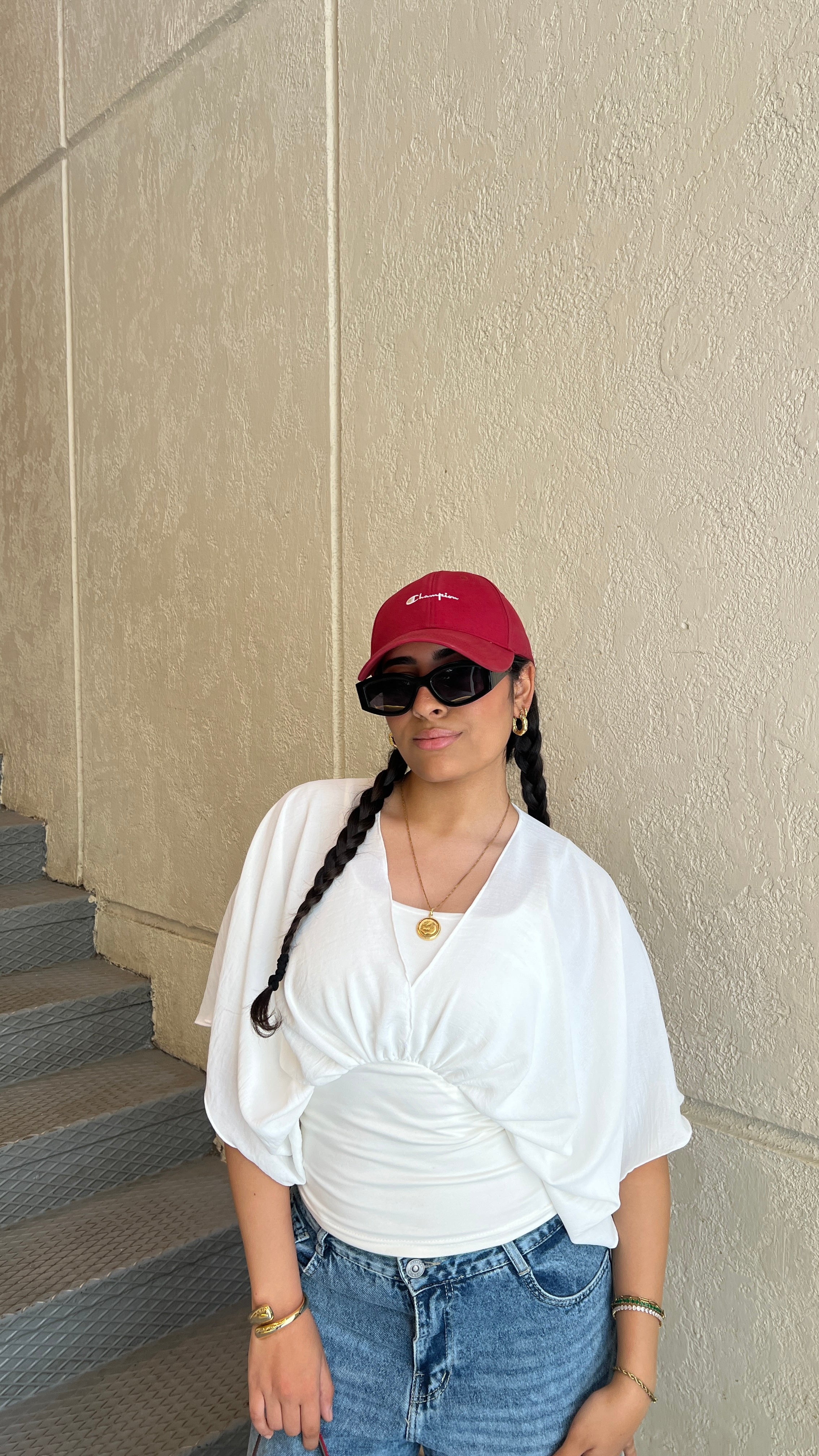 The drape top in white