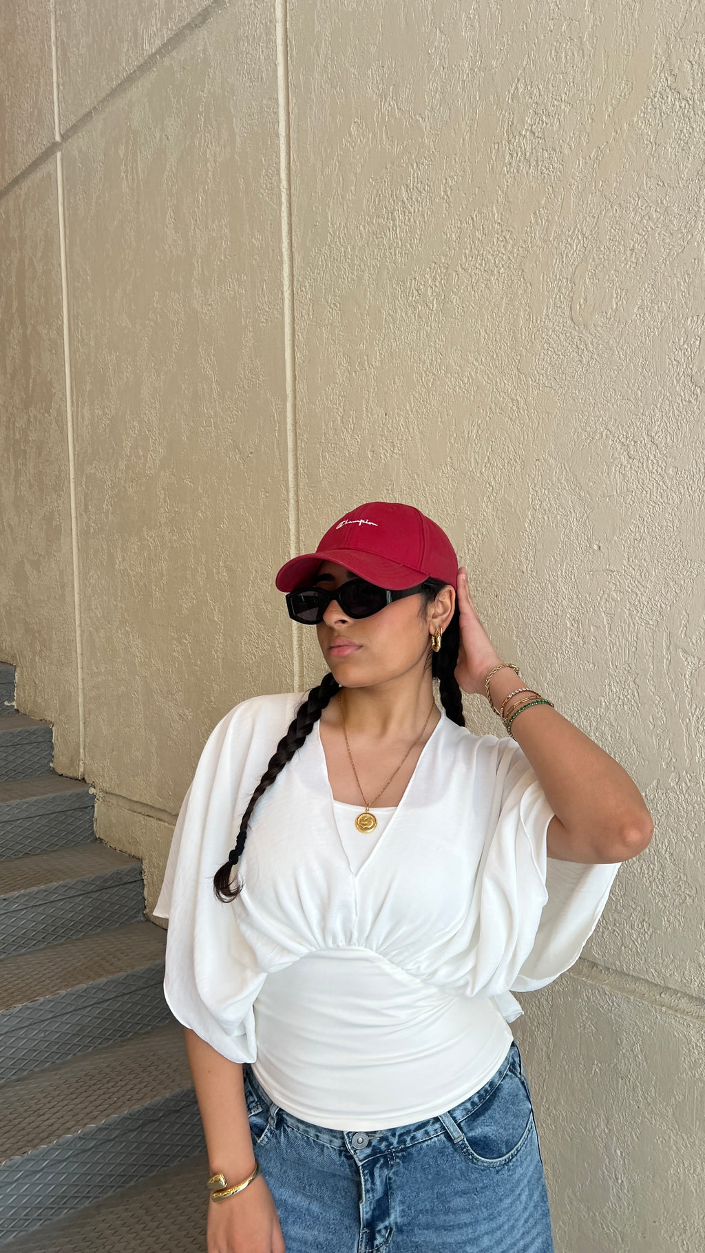 The drape top in white