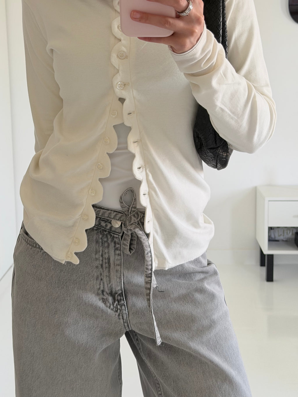Asymmetrical zigzag cardigan