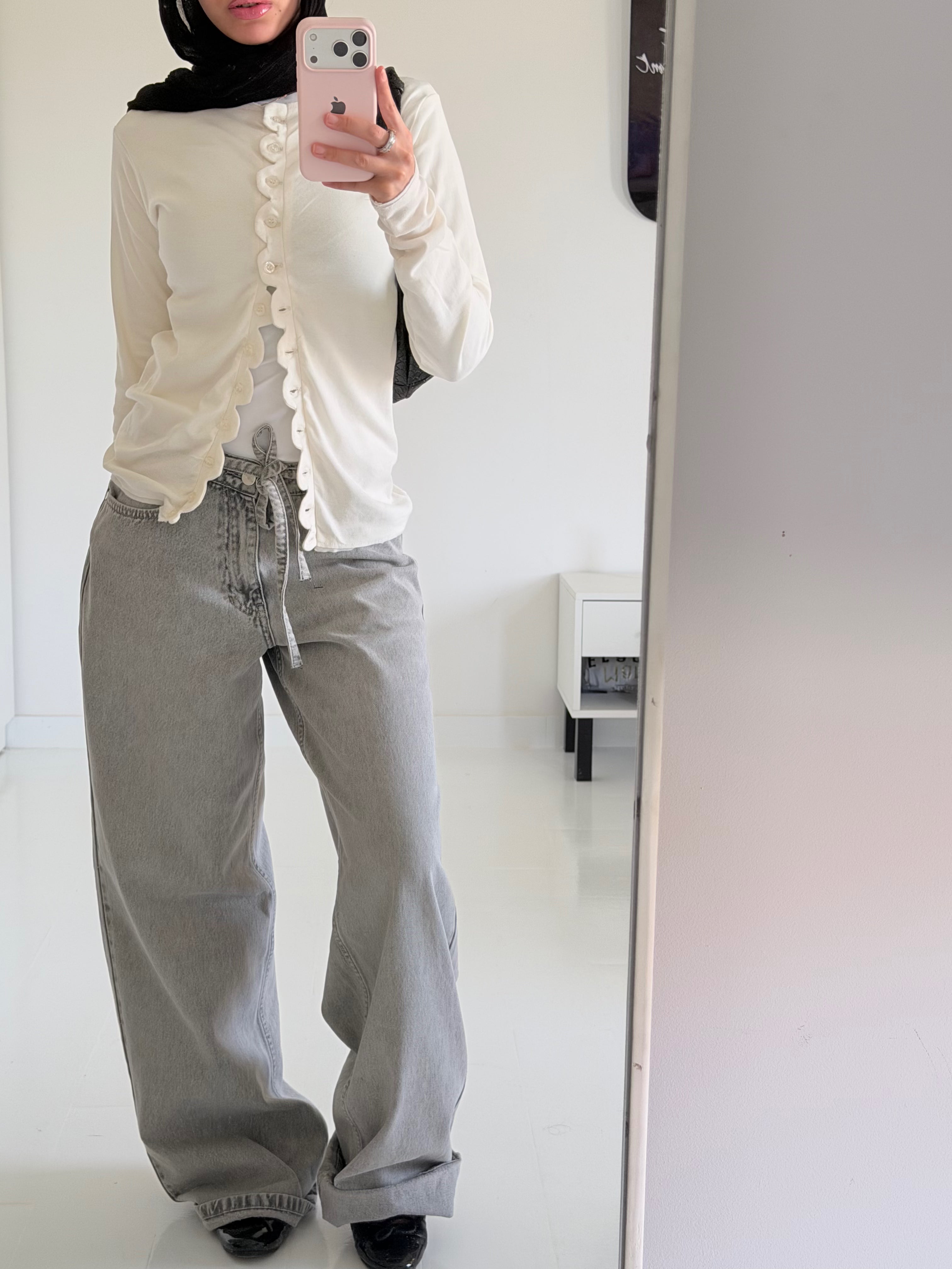 Asymmetrical zigzag cardigan