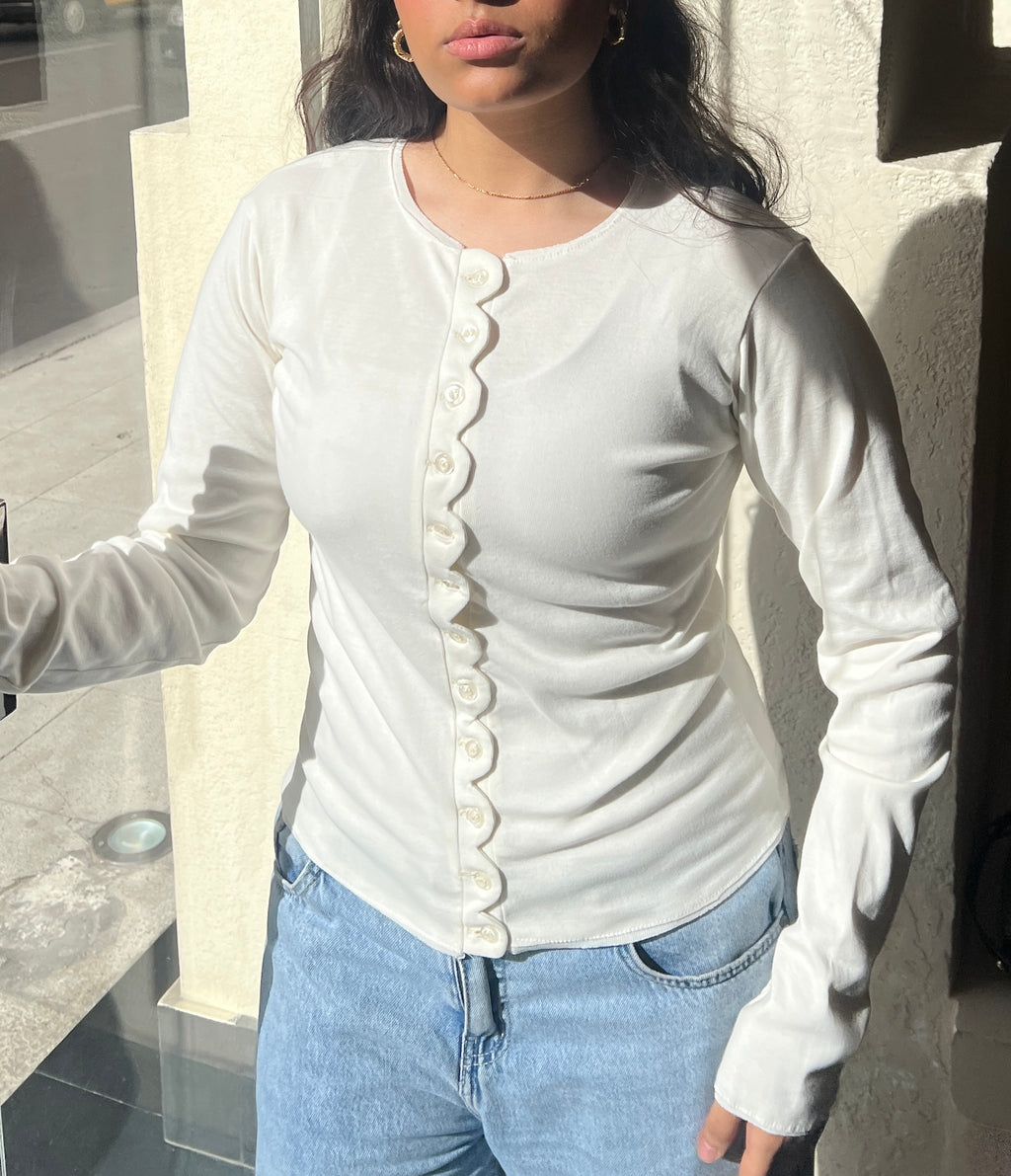 Asymmetrical zigzag cardigan